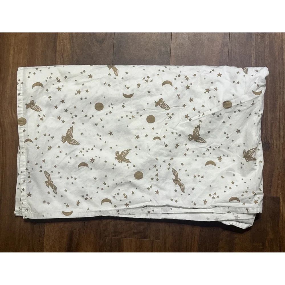 Pottery Barn PB Teen Harry Potter Enchanted Night Sky Twin Flat Sheet White Gold